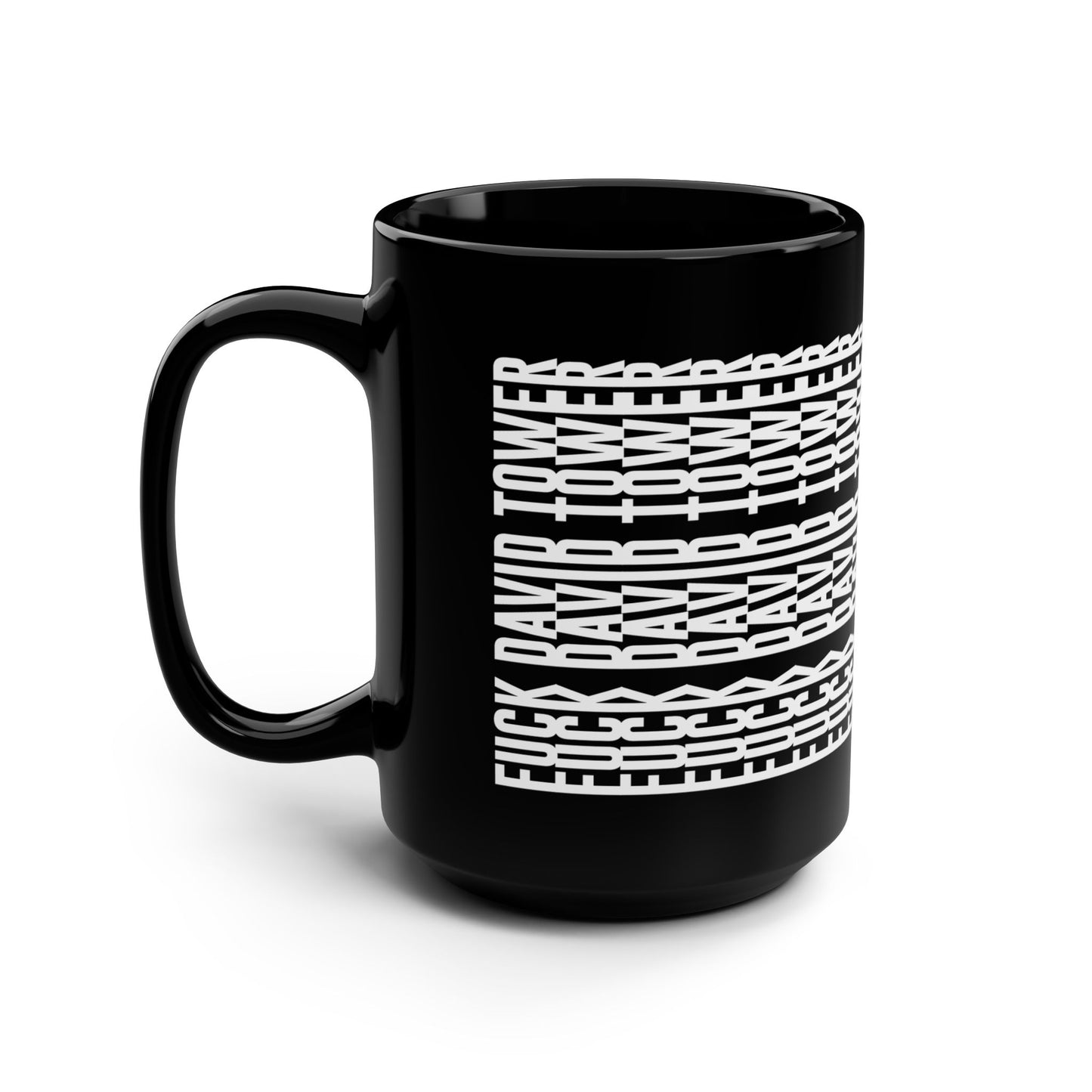 Bold Black Mug with Unique White Pattern - 15oz Coffee Cup for Trendsetters