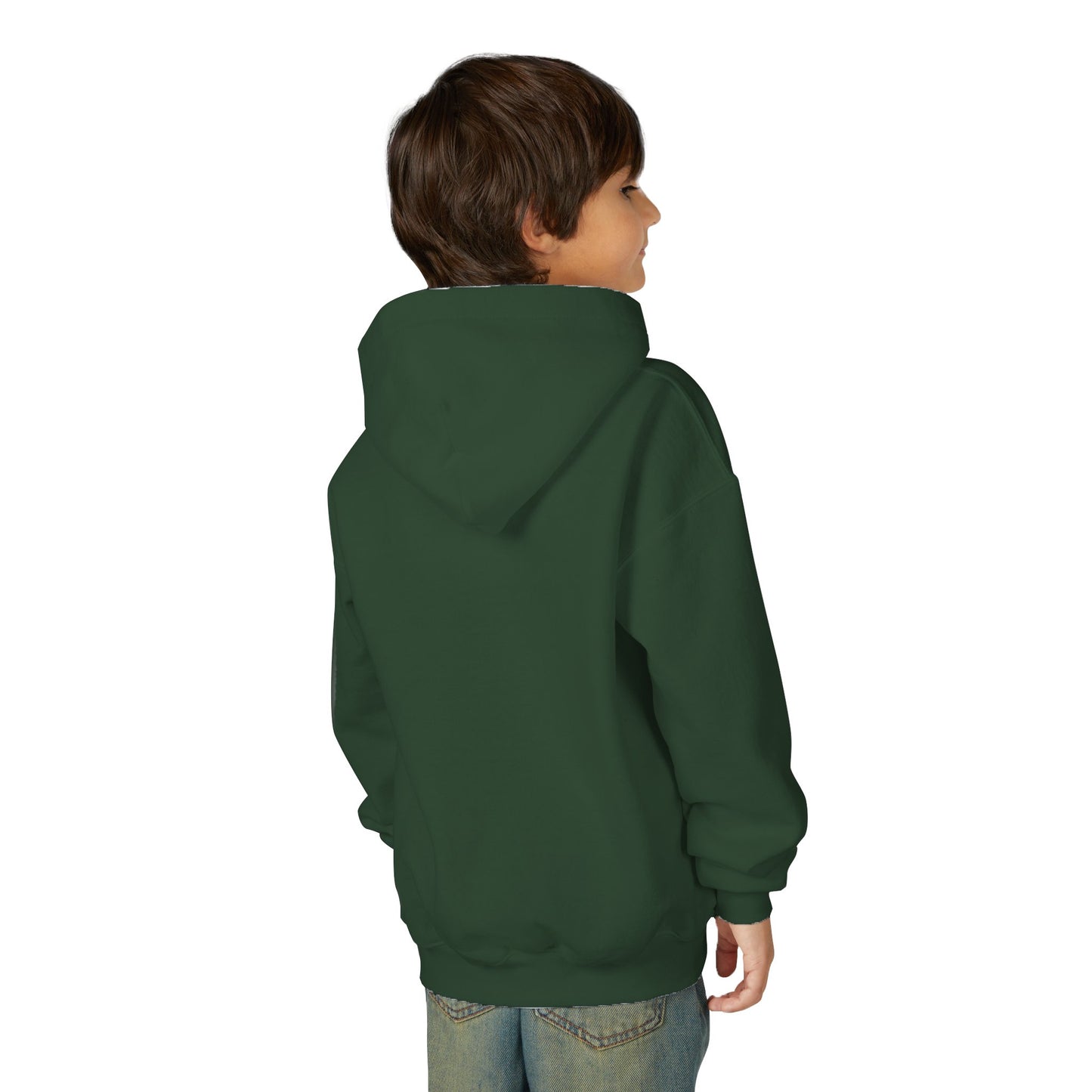 Checkered Wildcats Youth Hoodie - Forest Green