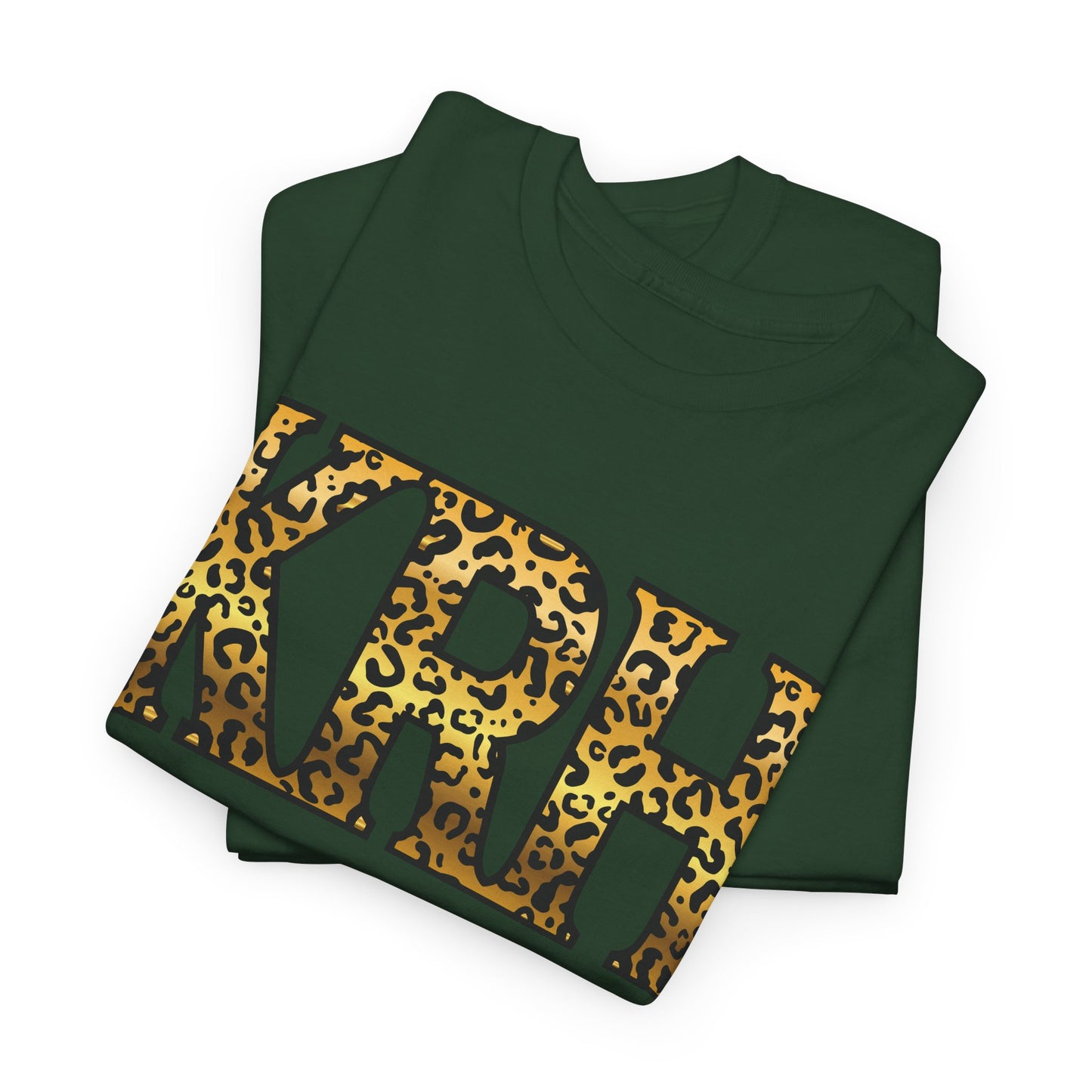KRH Leopard Print Unisex Tee - Forest Green