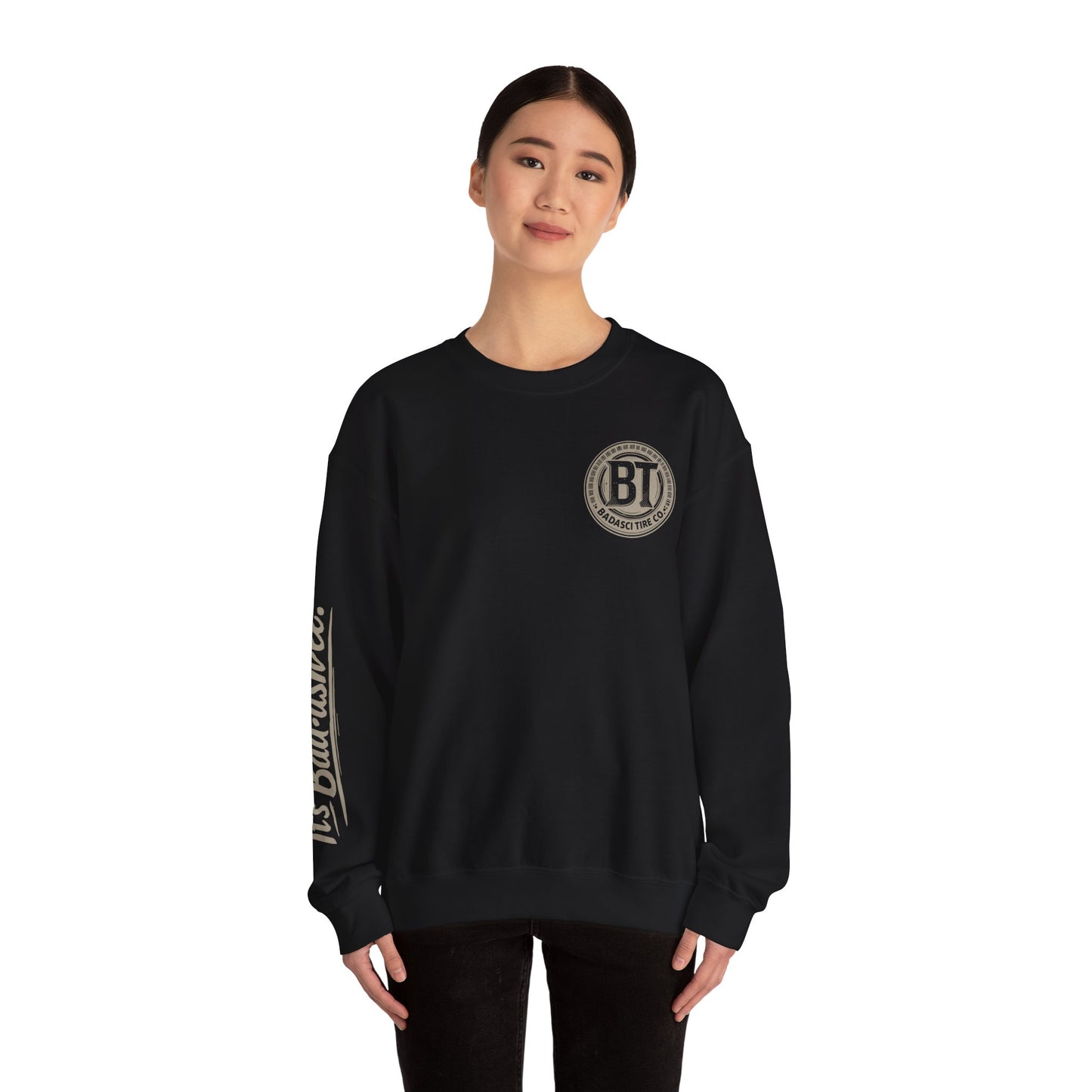 BT Badass-ee - Black Crewneck Sweatshirt