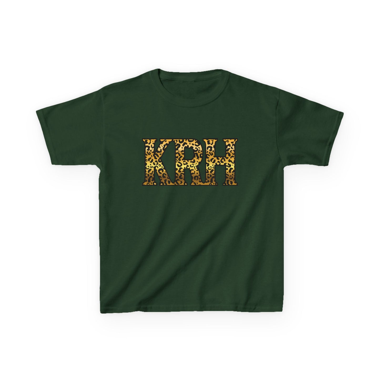 KRH Leopard Print Youth Tee - Forest Green