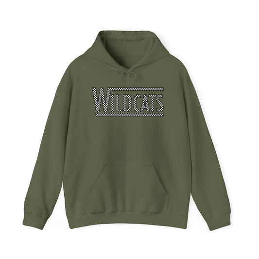 Checkered Wildcats Unisex Heavy Blend Hoodie - Military Green