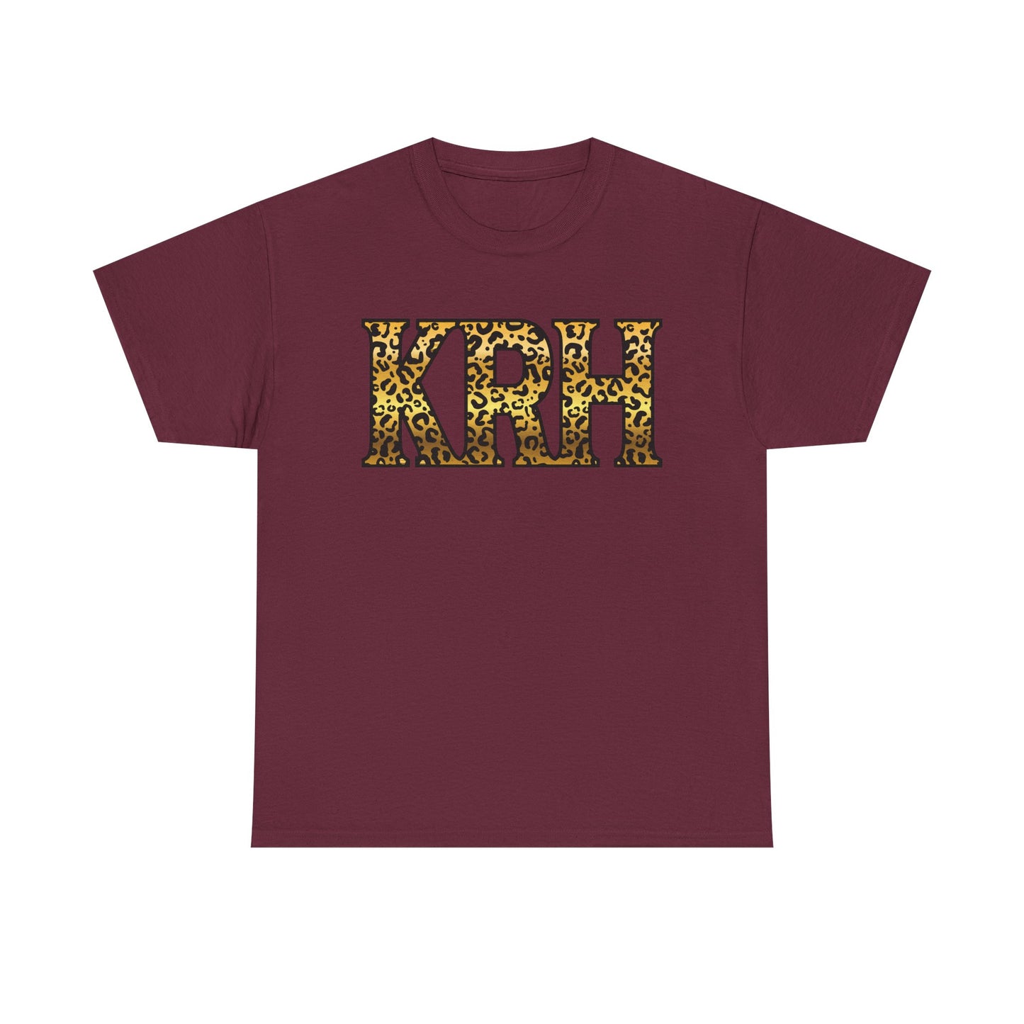 KRH Leopard Print Unisex Tee - Maroon
