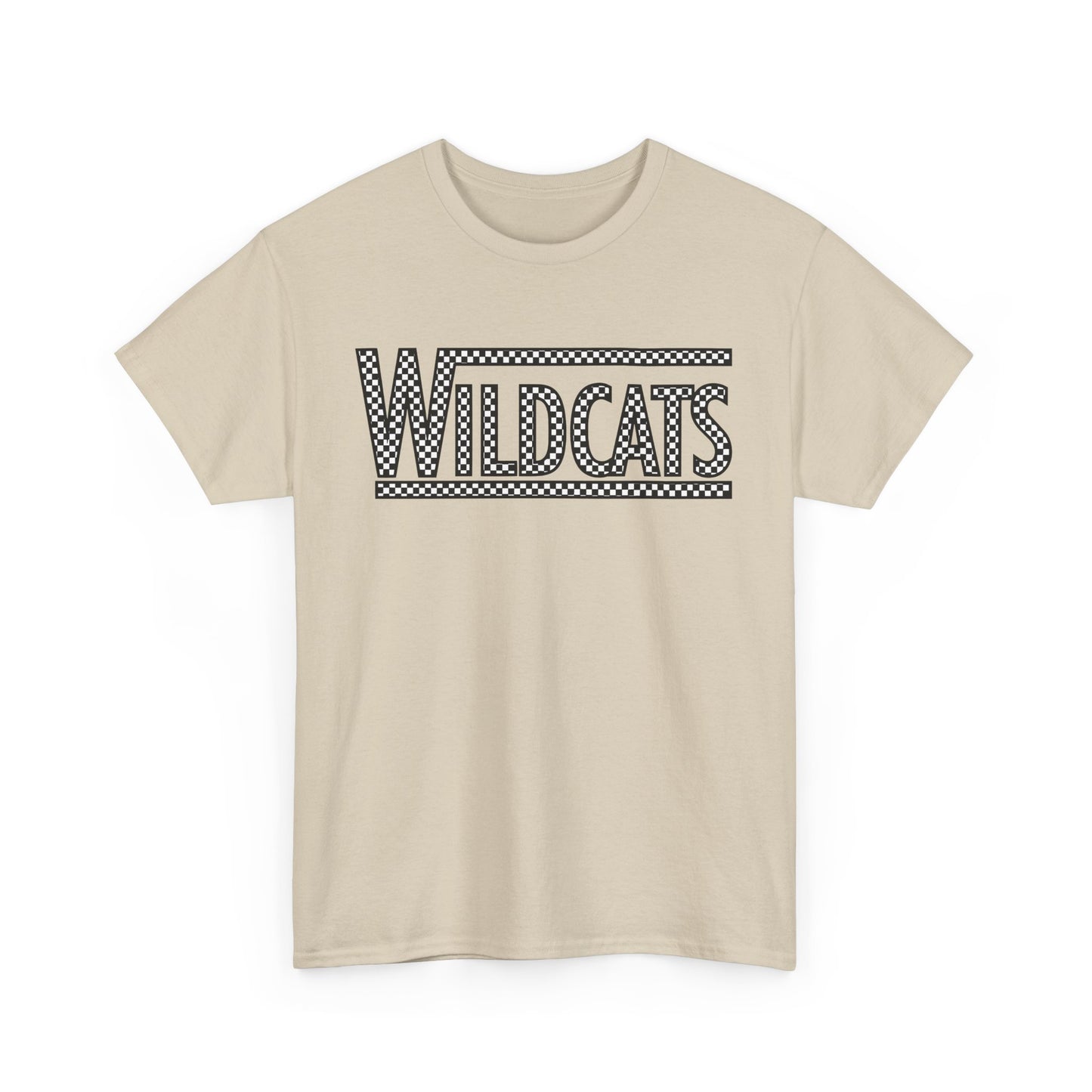 Checkered Wildcats Unisex Tee - Sand