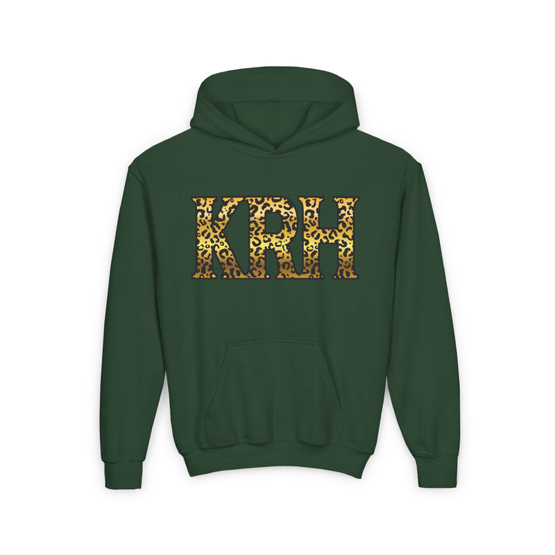 Custom Leopard Print Youth Hoodie with Initials - Perfect for School and Celebrations