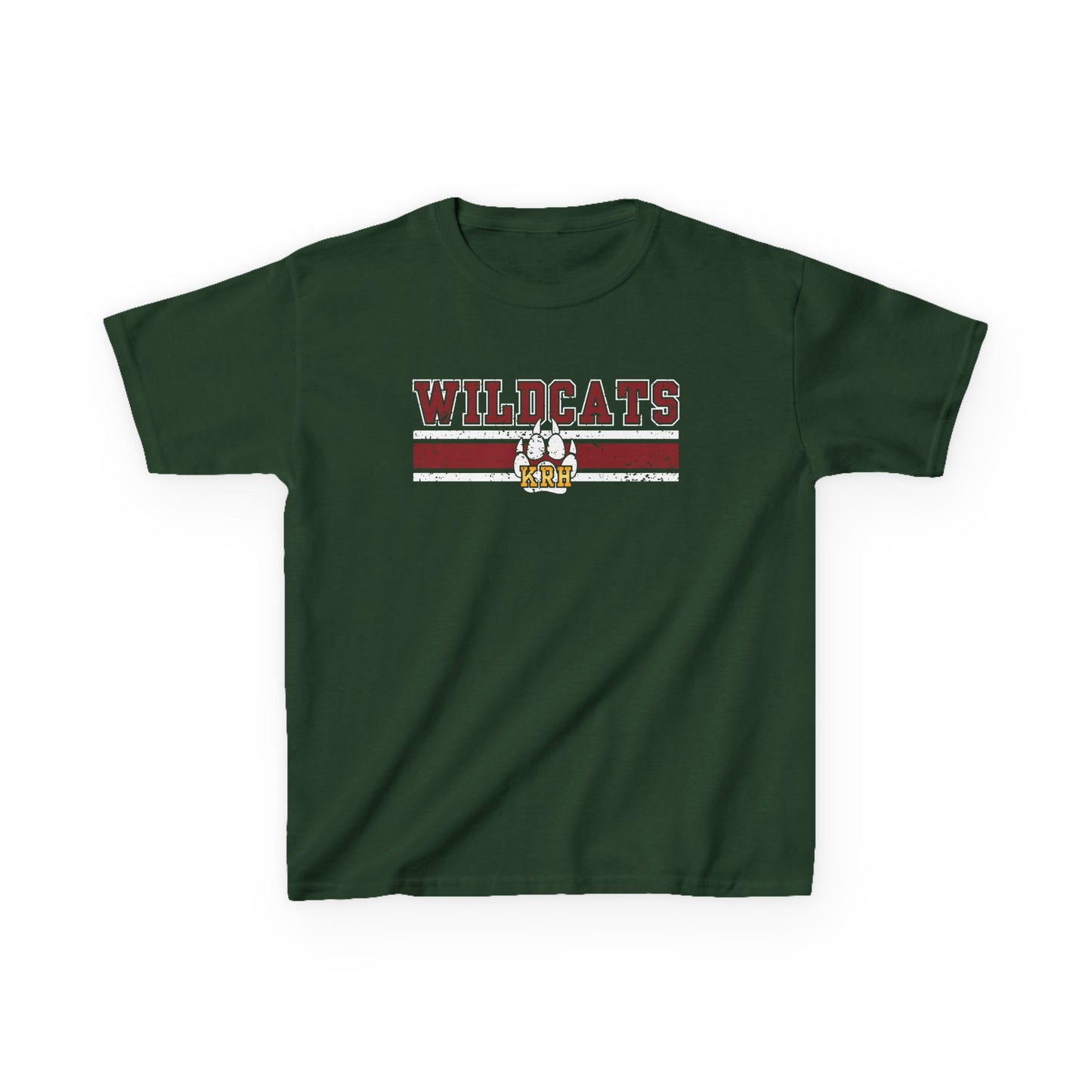 Wildcats Youth Heavy Cotton Tee - Forest Green