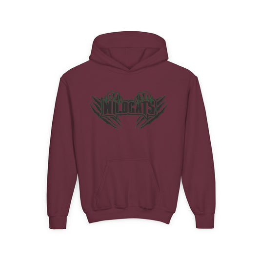 Wildcats Claws Youth Hooded Sweatshirt - Maroon