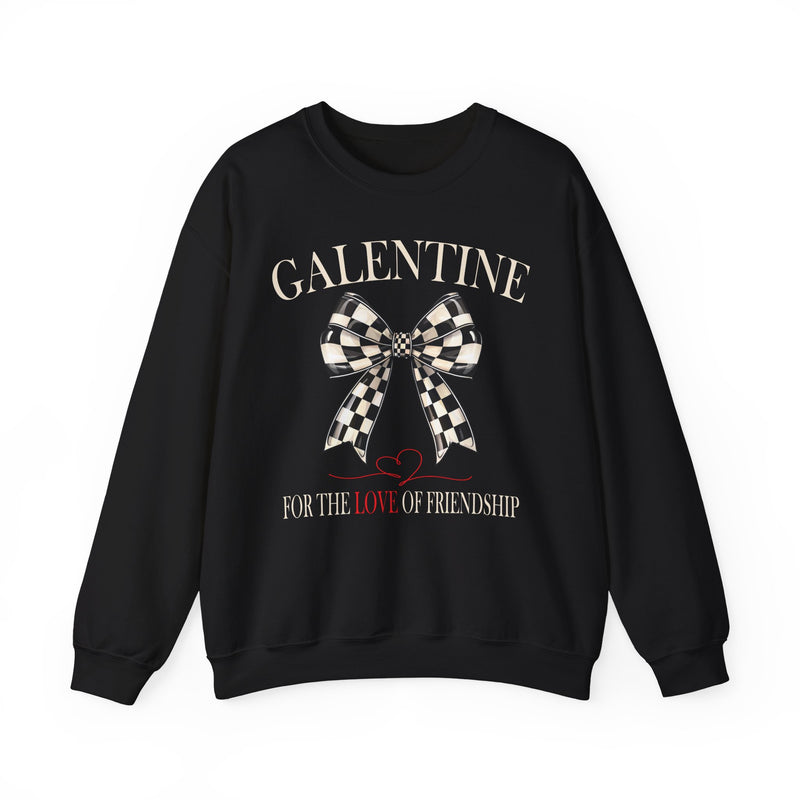 Checkered Galentine - Black Crewneck