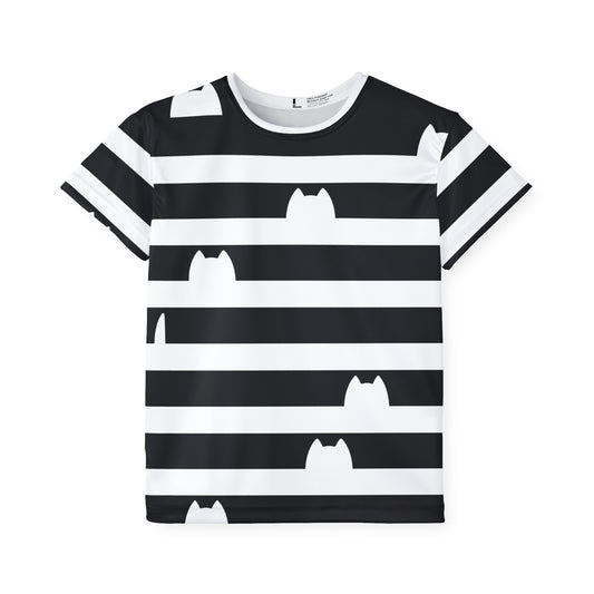 Kids Jersey — Black & White Striped Cat
