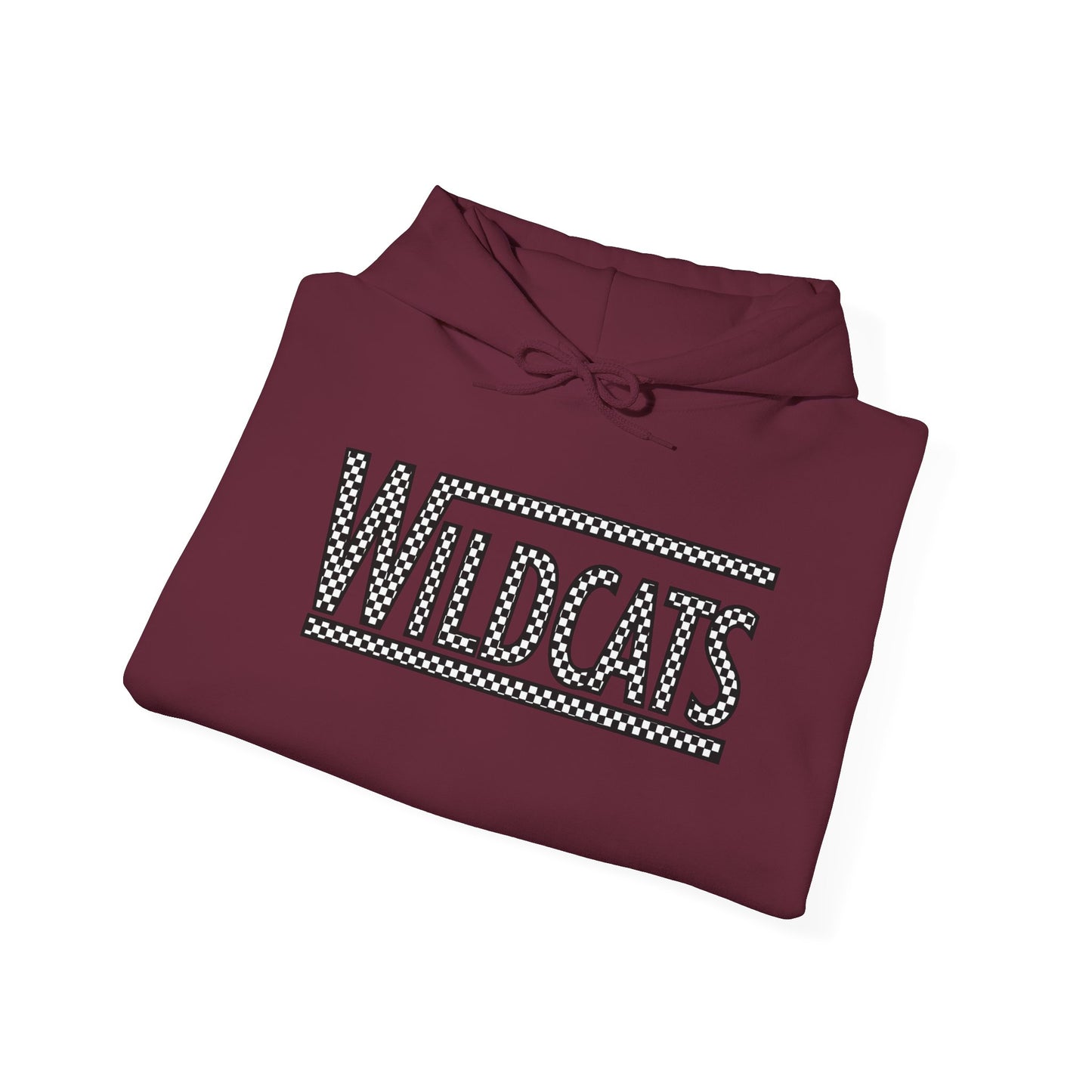 Checkered Wildcats Unisex Heavy Blend Hoodie - Maroon