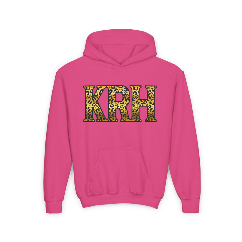 Custom Leopard Print Youth Hoodie with Initials - Perfect for School and Celebrations