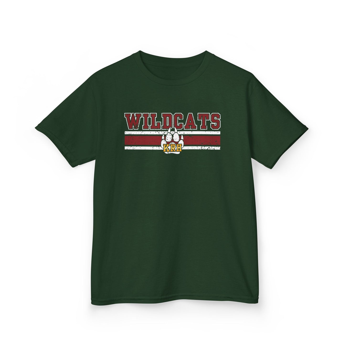 Wildcats Youth Heavy Cotton Tee - Forest Green