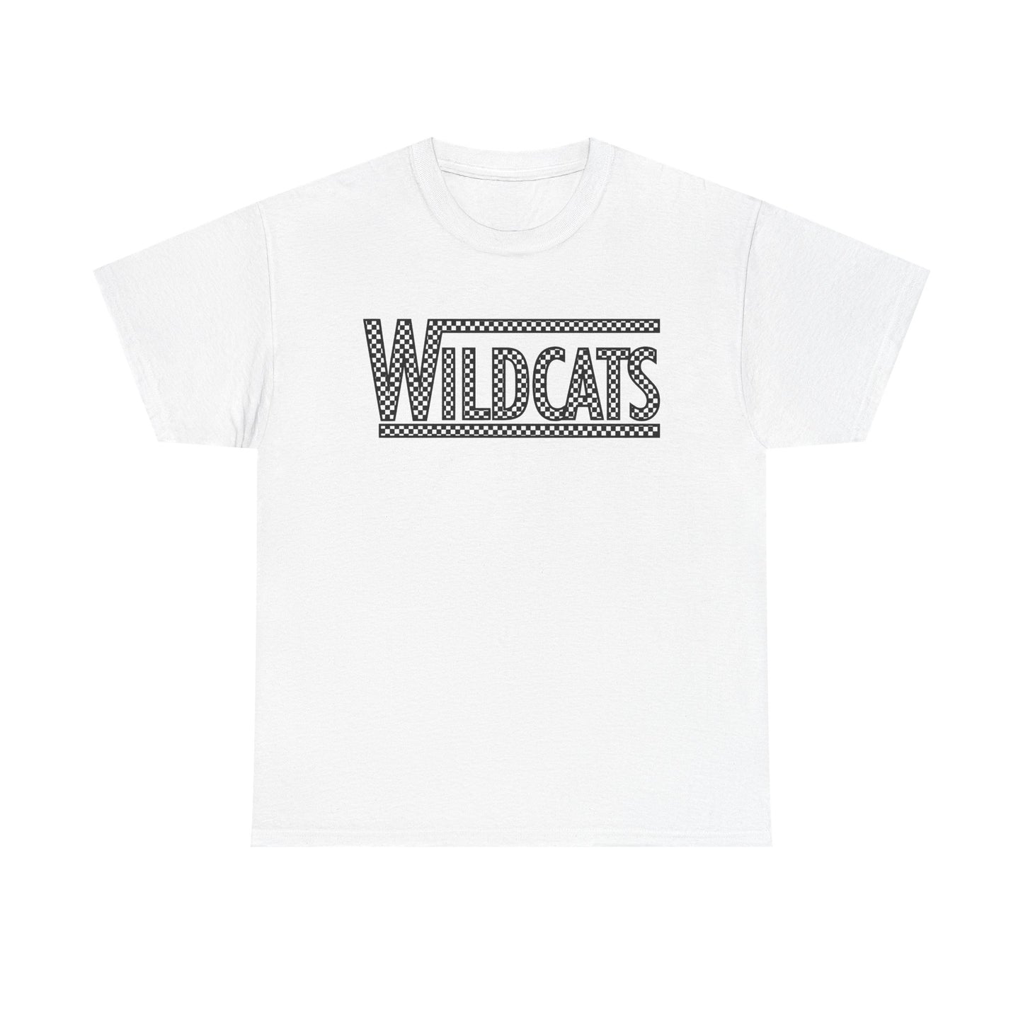 Checkered Wildcats Unisex Tee - White