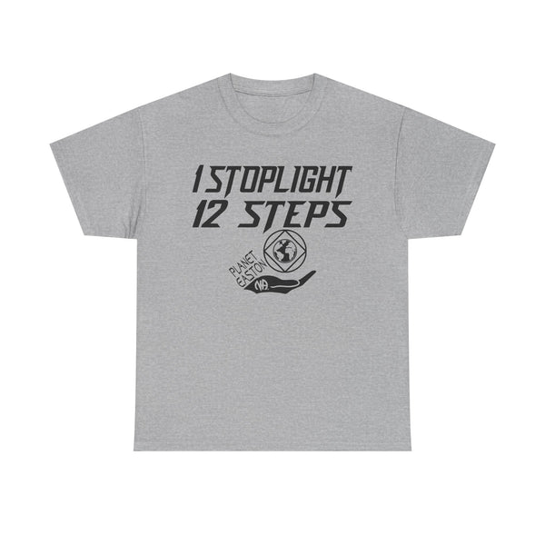 Eco-Friendly Unisex Heavy Cotton Tee - "1 Stoplight 12 Steps" - Sustainable Fashion for Planet Lovers