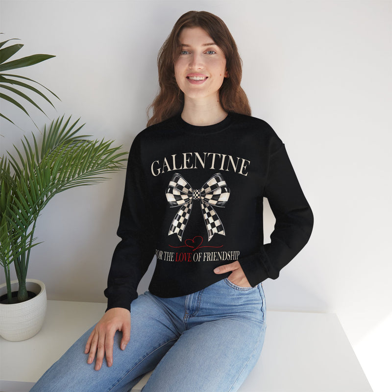 Checkered Galentine - Black Crewneck