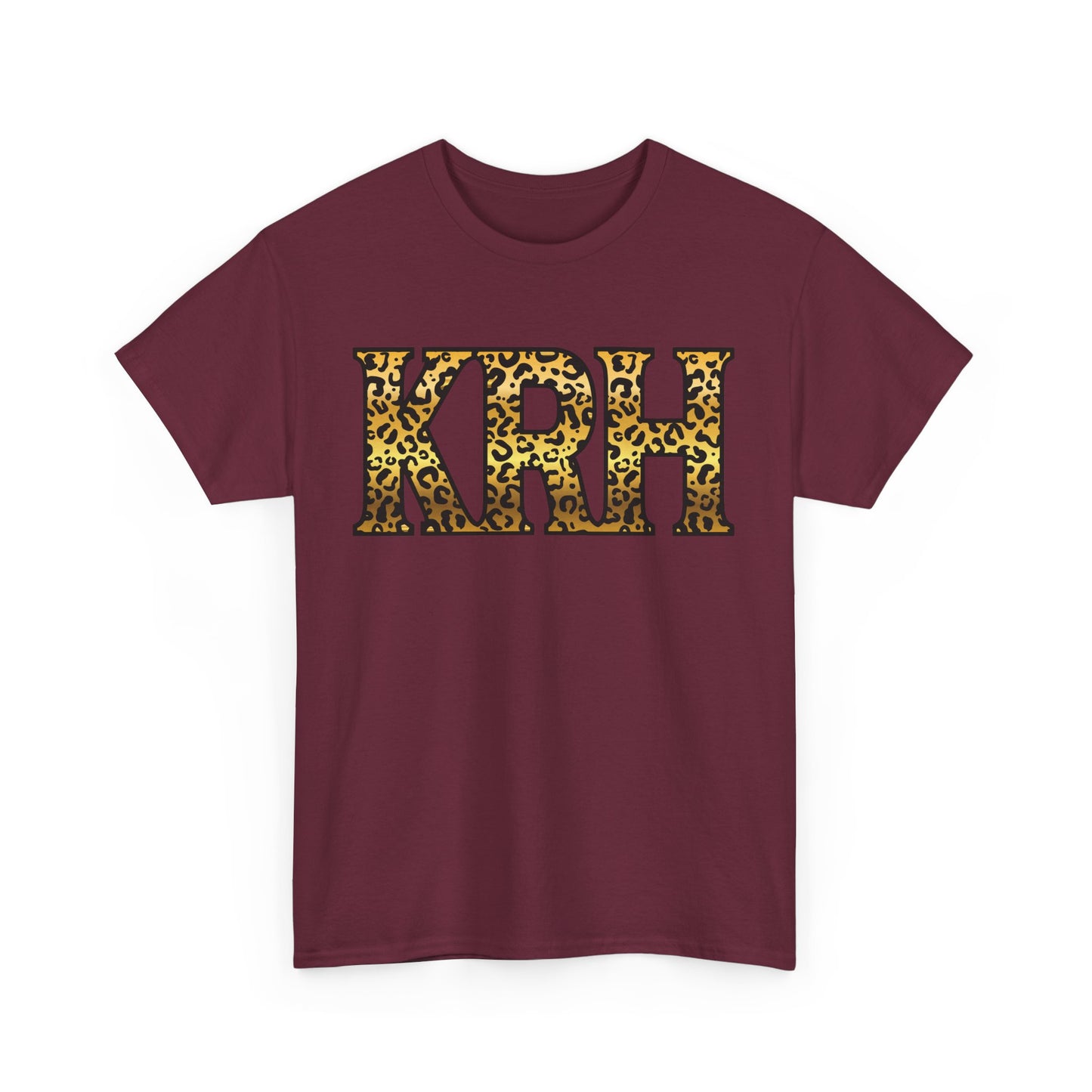 KRH Leopard Print Unisex Tee - Maroon