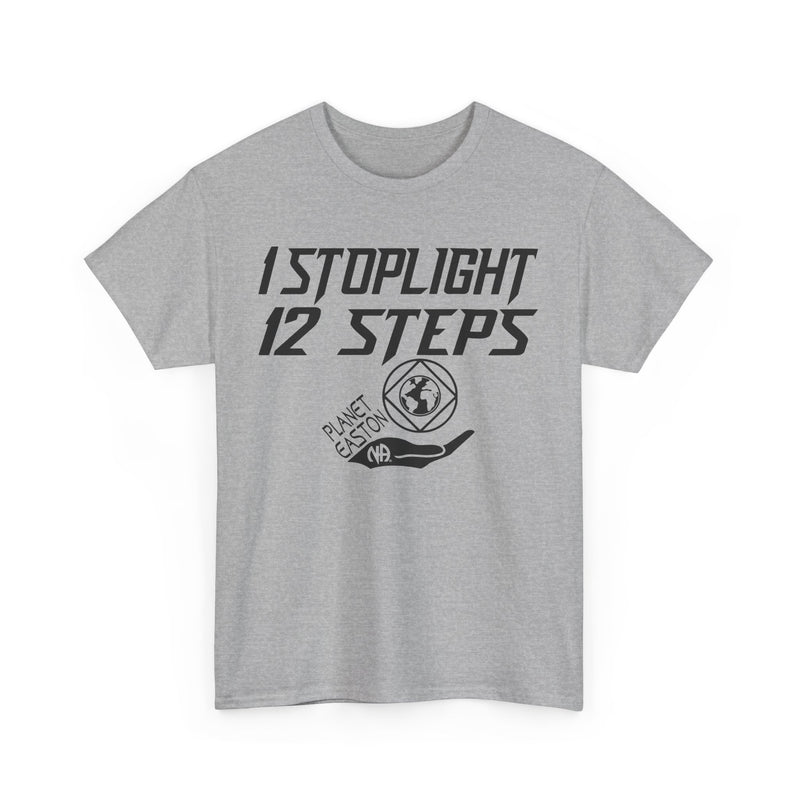 Eco-Friendly Unisex Heavy Cotton Tee - "1 Stoplight 12 Steps" - Sustainable Fashion for Planet Lovers