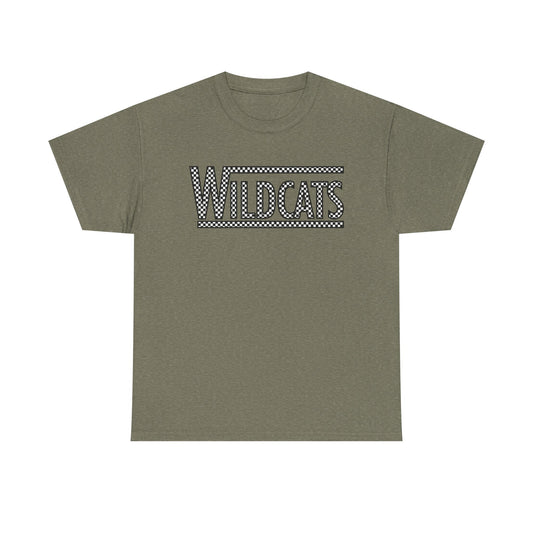 Checkered Wildcats Unisex Tee - Heather Military Green