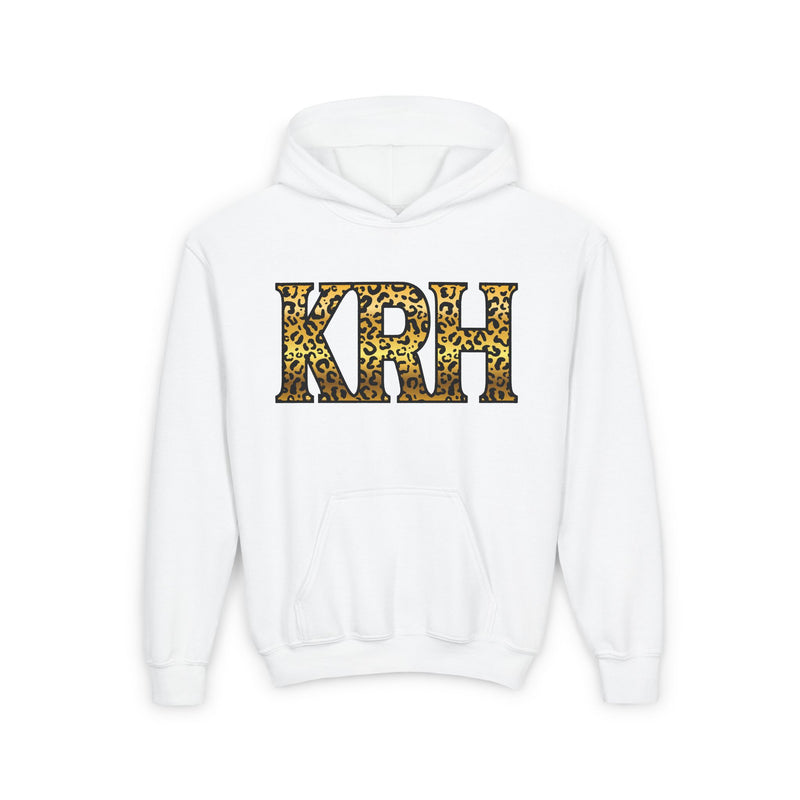 Custom Leopard Print Youth Hoodie with Initials - Perfect for School and Celebrations