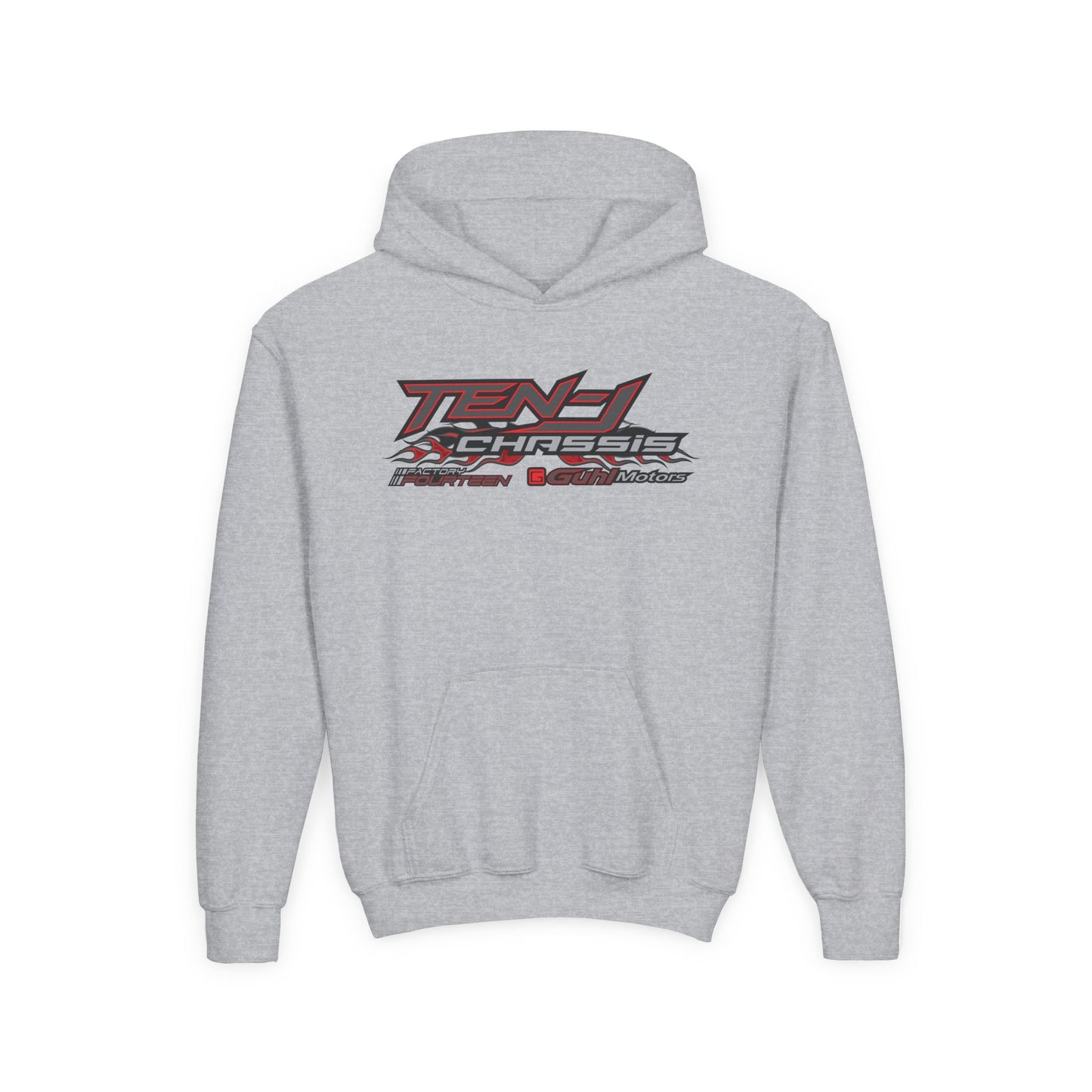 Ten-J Chassis | Factory Fourteen - Youth Hoodie - Grey