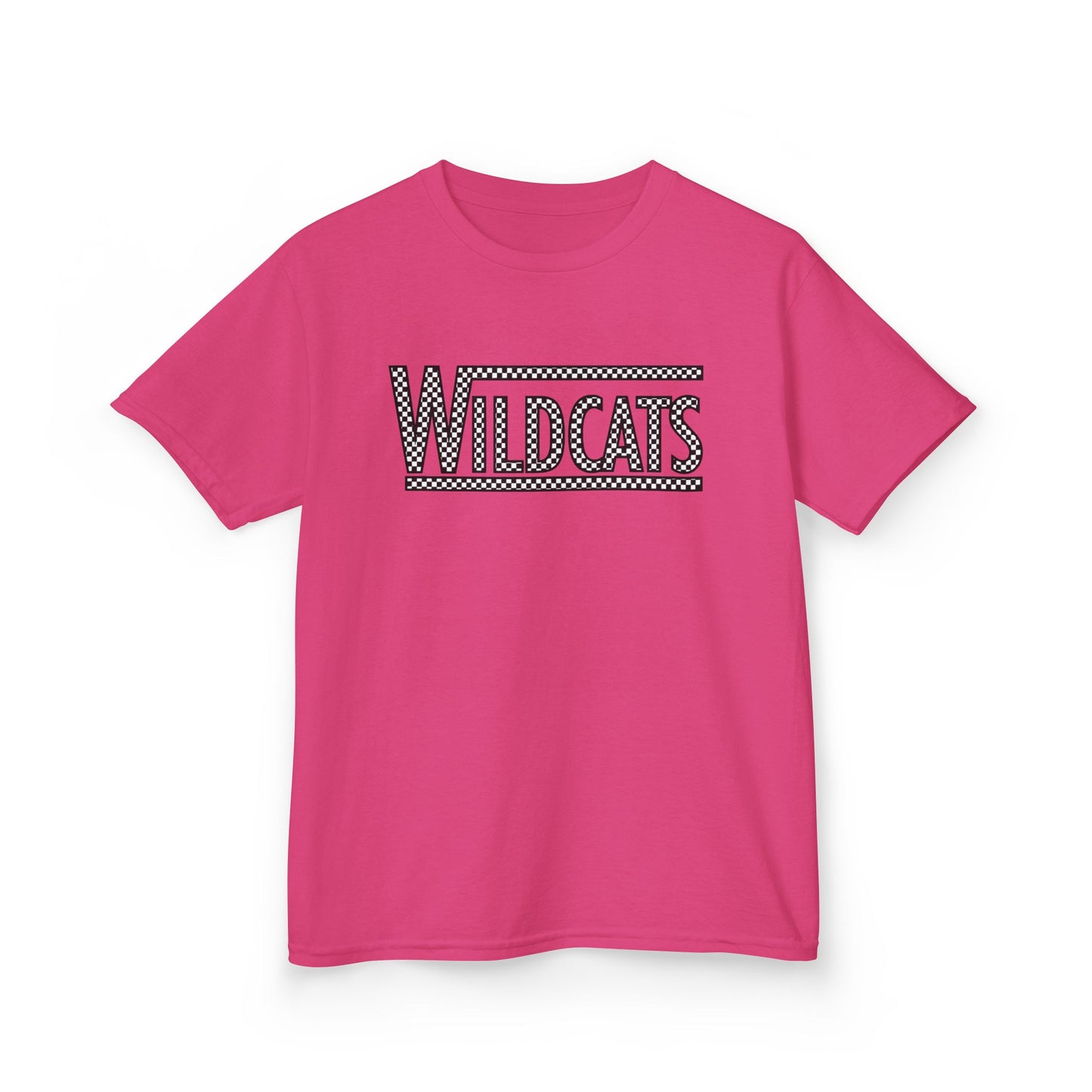 Checkered Wildcats Youth Tee - Pink