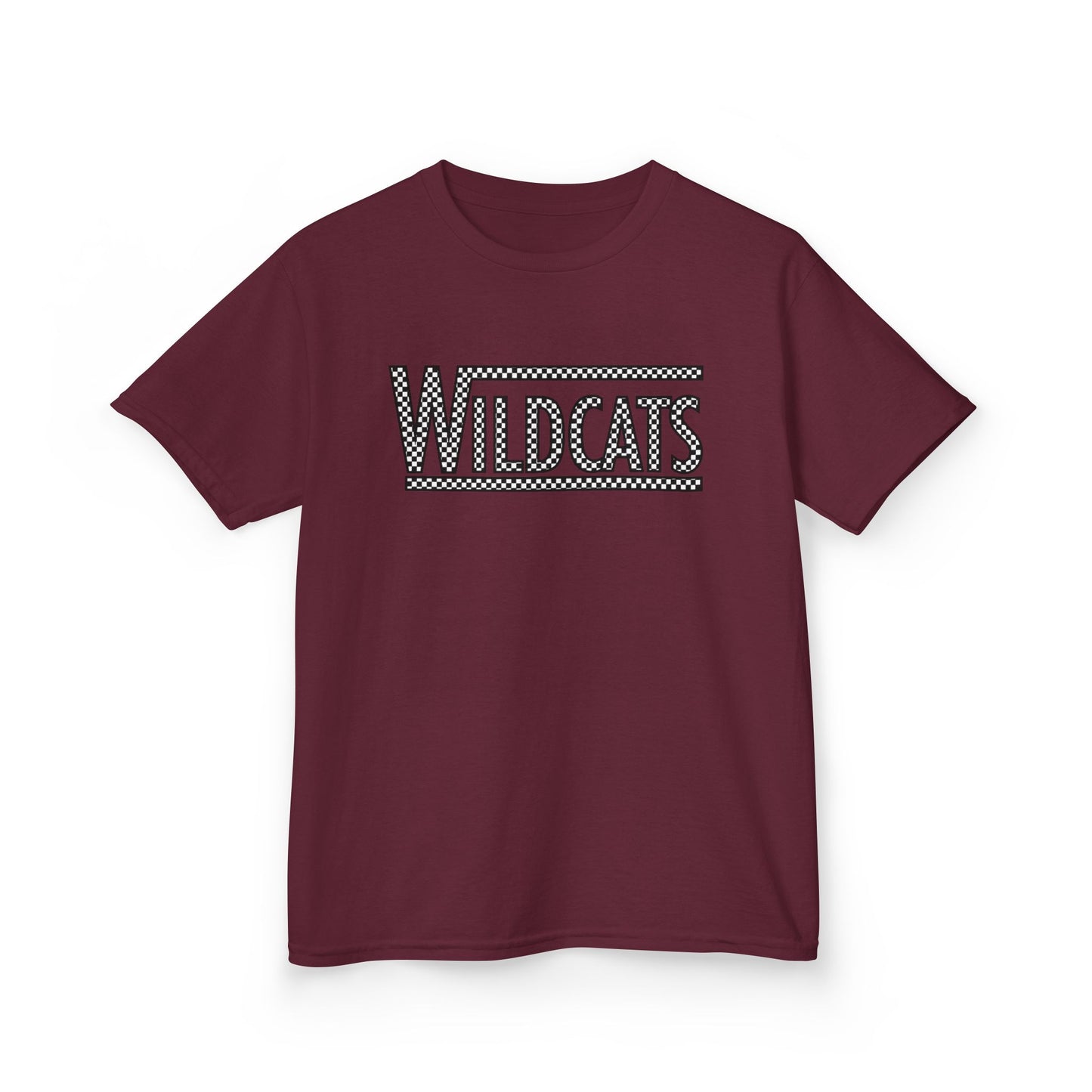 Checkered Wildcats Youth Tee - Maroon