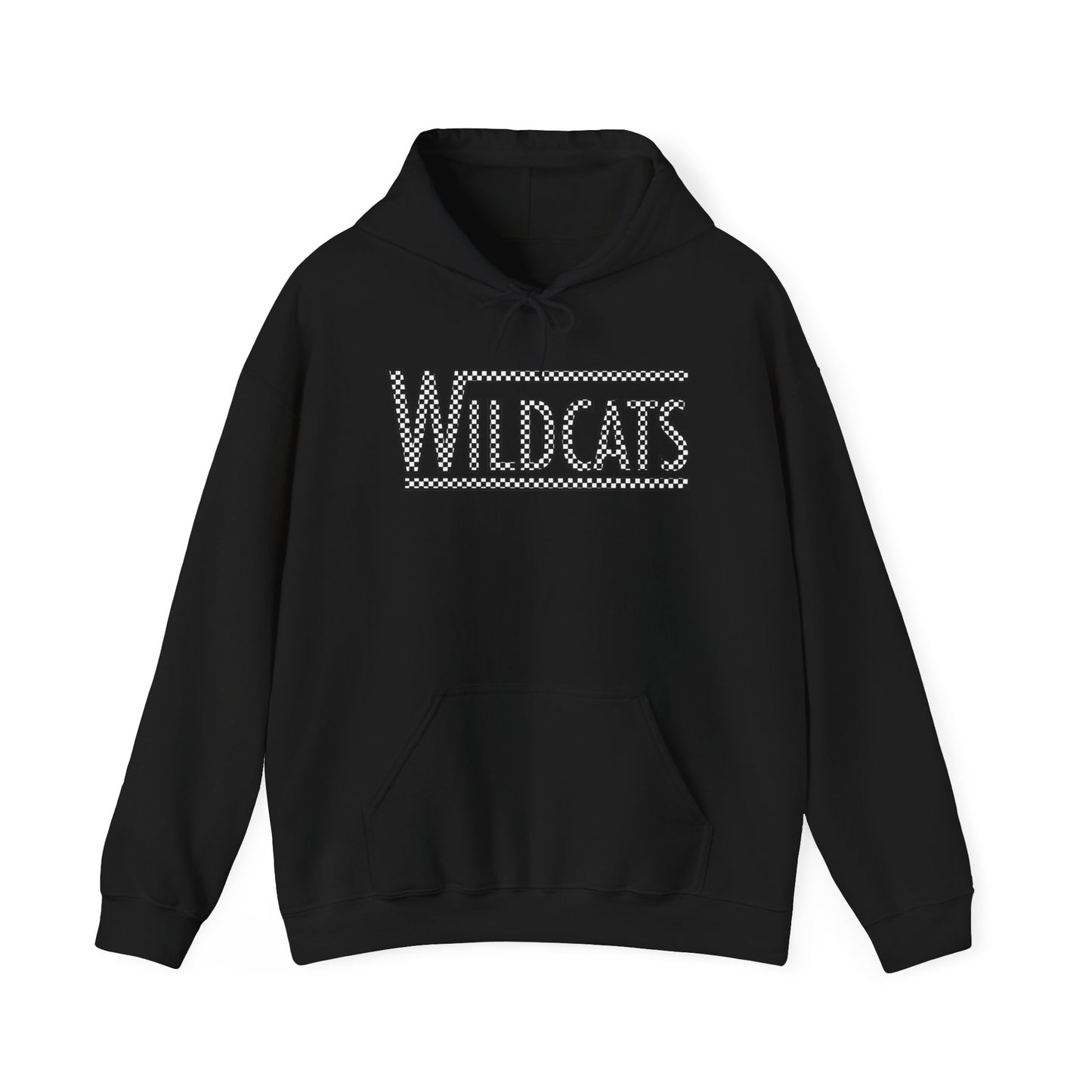 Checkered Wildcats Unisex Heavy Blend Hoodie - Black
