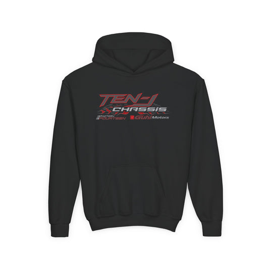 Ten-J Chassis | Factory Fourteen - Youth Hoodie - Black