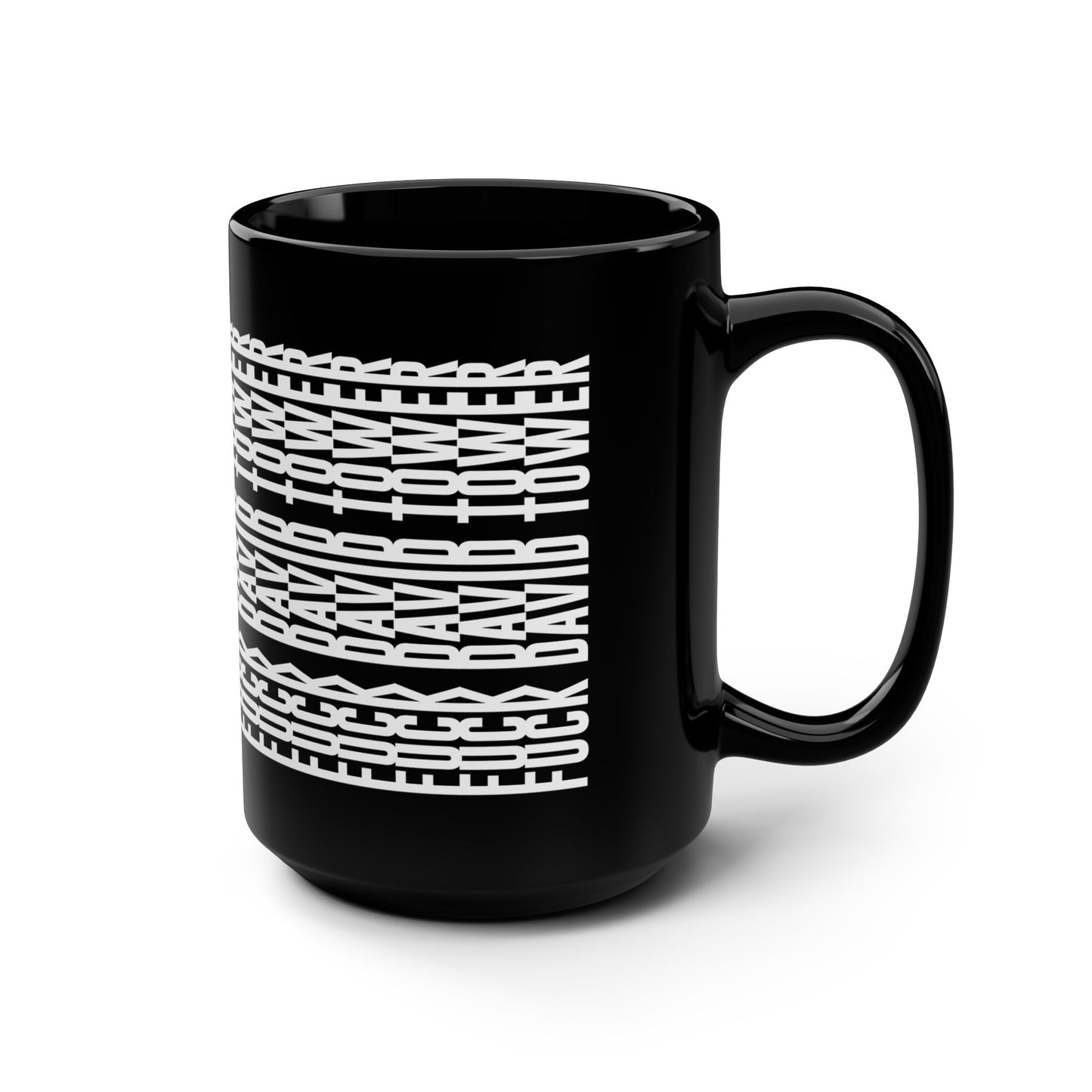 Bold Black Mug with Unique White Pattern - 15oz Coffee Cup for Trendsetters
