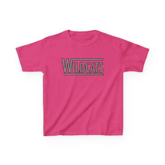 Checkered Wildcats Youth Tee - Pink