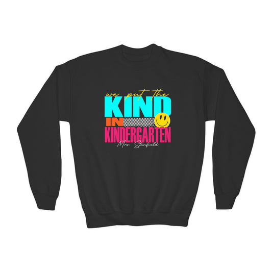 Youth Kind Crewneck Sweatshirt, Cute Kindergarten Sweatshirt, Teacher Gift, Back to School, Kids' Unisex Pullover