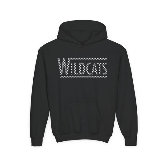 Checkered Wildcats Youth Hoodie - Black