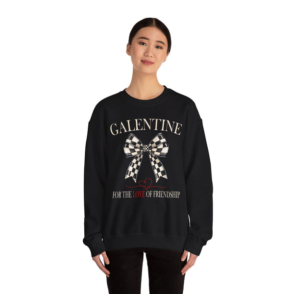 Checkered Galentine - Black Crewneck