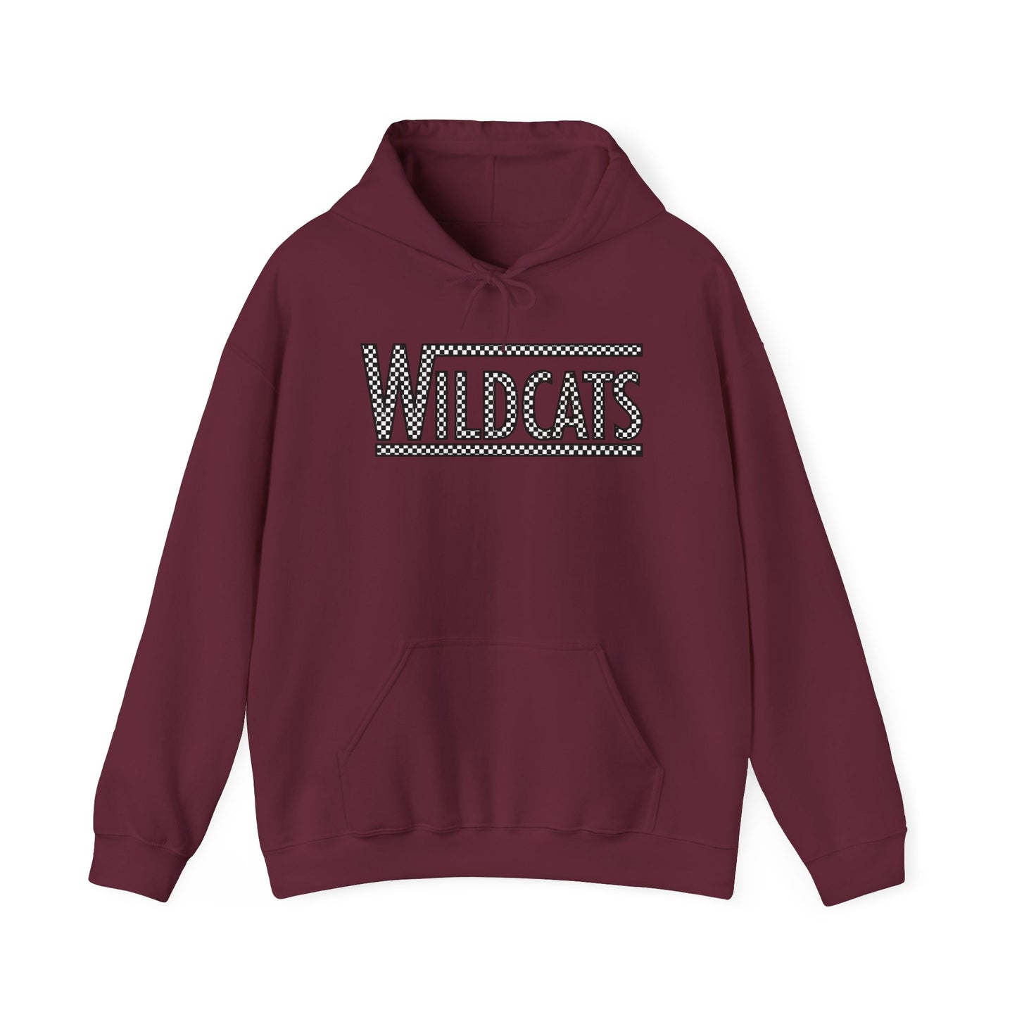 Checkered Wildcats Unisex Heavy Blend Hoodie - Maroon
