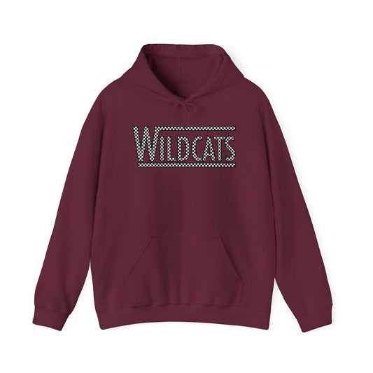 Checkered Wildcats Unisex Heavy Blend Hoodie - Maroon