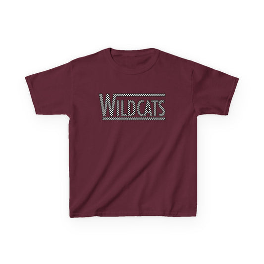 Checkered Wildcats Youth Tee - Maroon