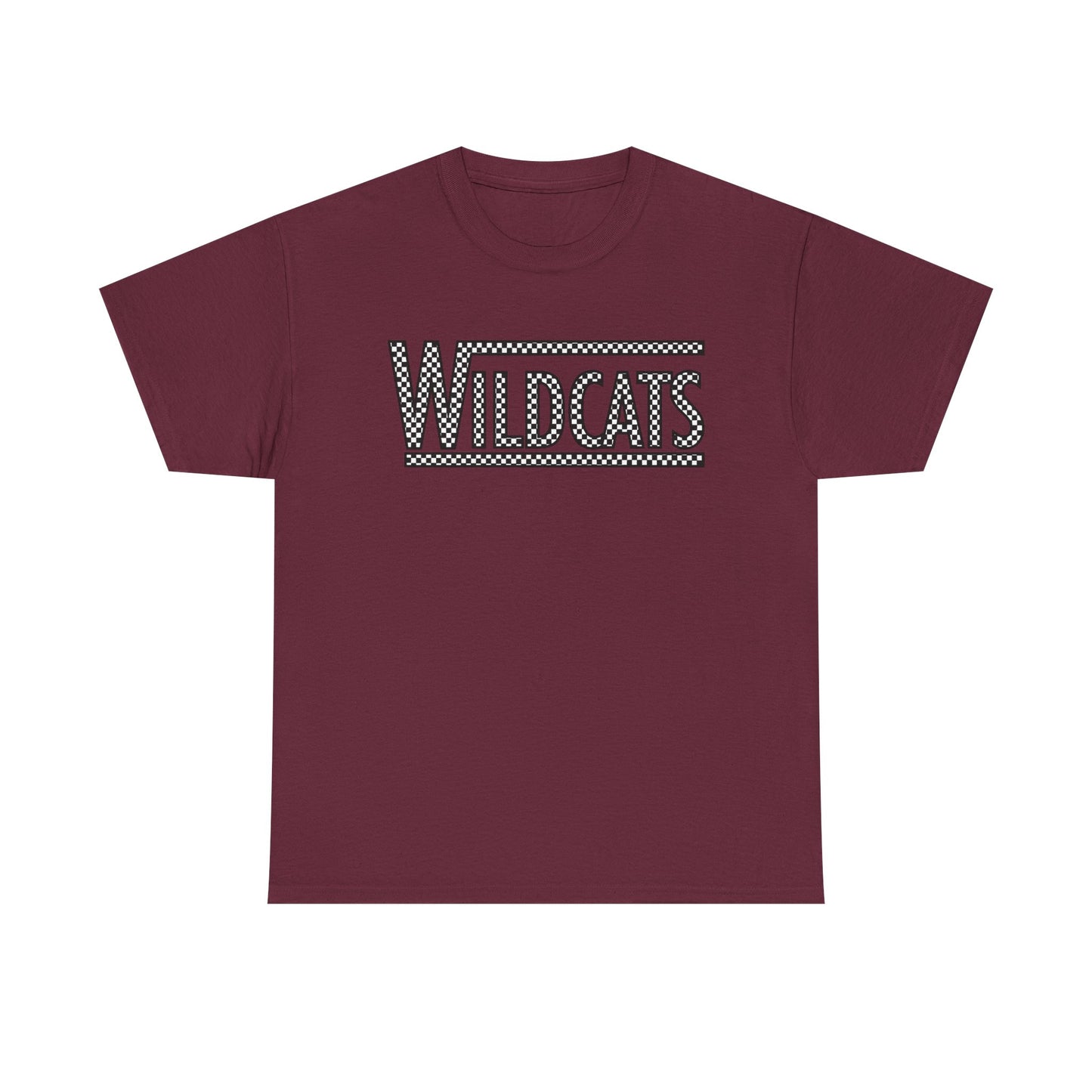 Checkered Wildcats Unisex Tee - Maroon
