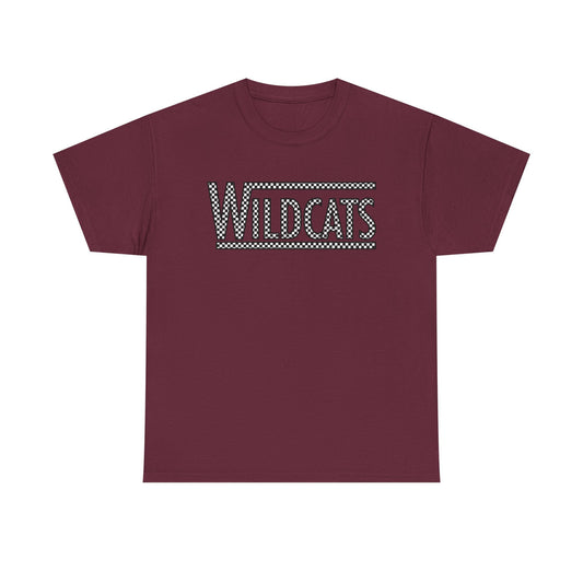 Checkered Wildcats Unisex Tee - Maroon